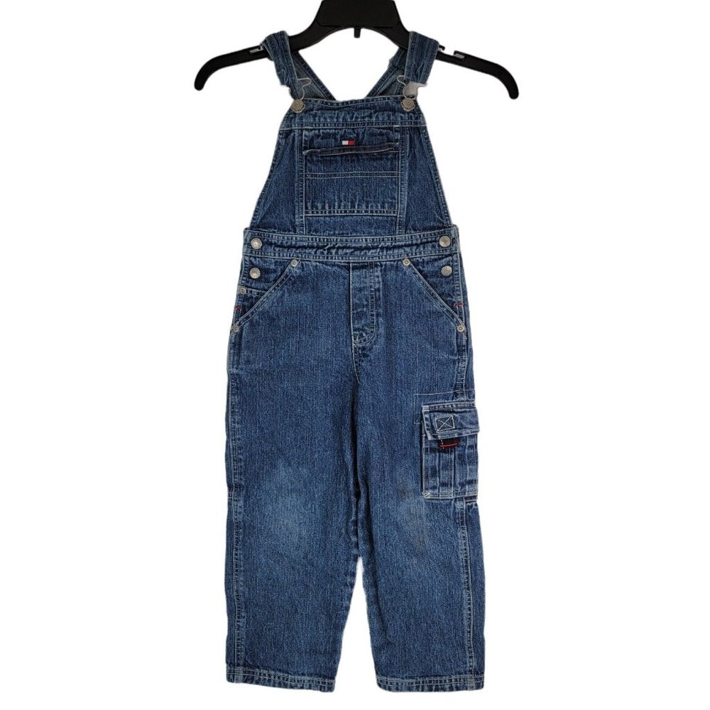 Tommy Hilfiger Kids Boys Vintage 2003 Bib Overalls Size 4 Tommy Jeans Flag